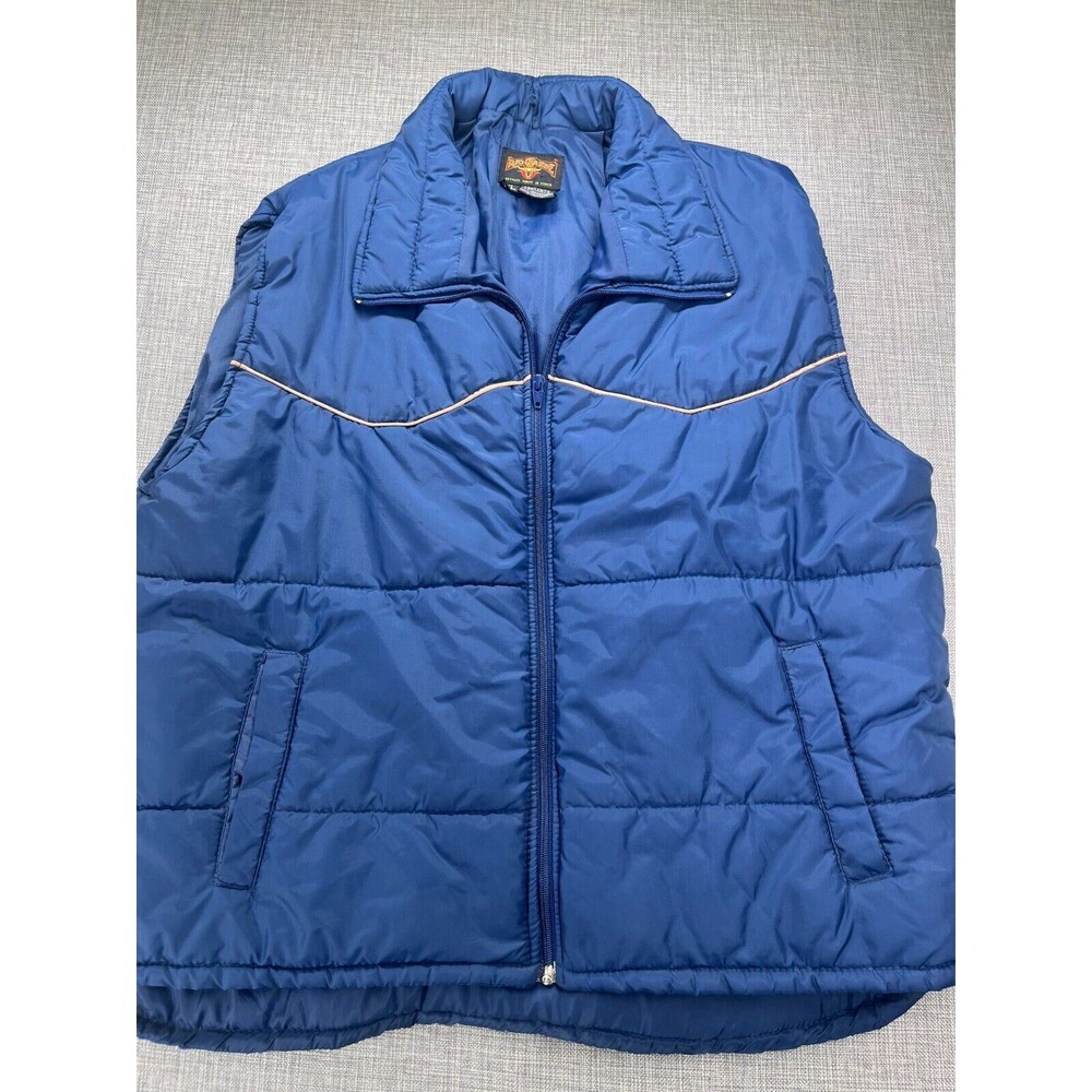 Vintage RIO GRANDE Men's Vest Size XL Puff Western Style Winter Vest Nylon Shell
